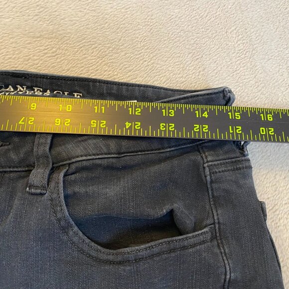 American Eagle Woman's Hi-Rise Jegging Size SP 360° Super Stretch Black Denim Pa - Picture 5 of 16